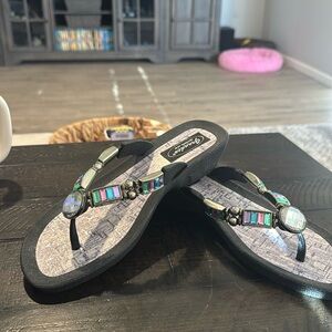 Adorable sandal by Graco, silver and colored embellishment